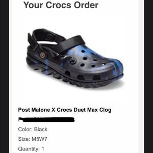 size 7 women US 5 men Sold out Post Malone crocs